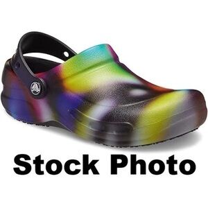 CROCS Bistro Graphic Clog Slip On Neon Rainbow Multicolour
